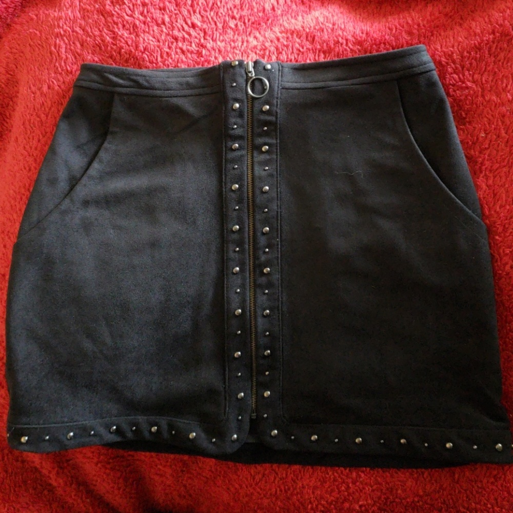 AE Black Suede Mini Skirt